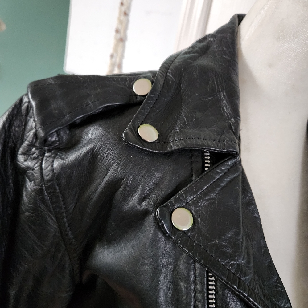 Vintage ICS Motorcycle Leather Jacket Sz.16..see Measurements - Picture 13 of 14